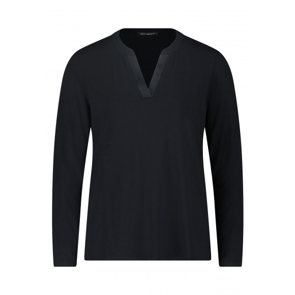 Betty Barclay - Zwart Effen shirt v-hals Zwart 44 - Maat 44