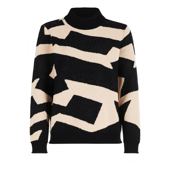 BETTY BARCLAY-Pull--9972 Black-Beig-Maat 48