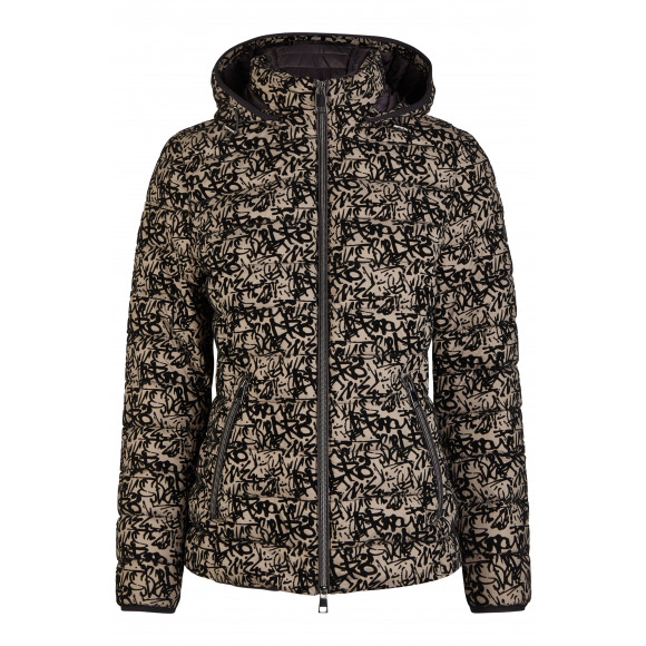 Barbara Lebek - Bruin Jacke Stepp mit Kapuze Bruin 46 - Maat 46