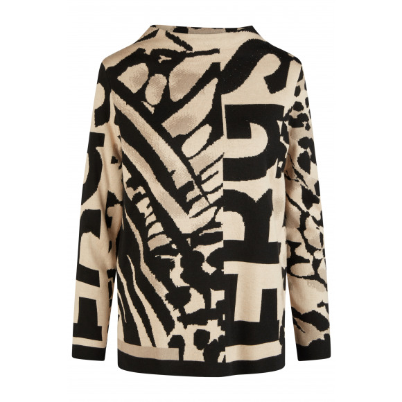 Barbara Lebek - Black Pullover met print black 46 - Maat 46