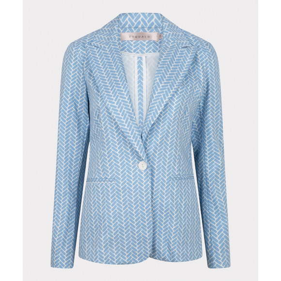 Esqualo - Blauw Blazer printje Blauw 34 - Maat 34