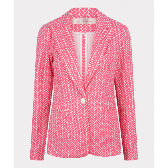 Esqualo - Roze Blazer printje Roze 44 - Maat 44