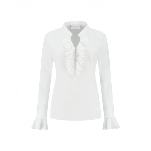 Helena Hart - Wit Blouse ruche Wit M - Maat M