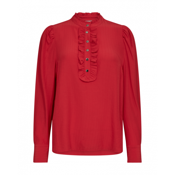 FreeQuent - Rood Blouse ruches Rood S - Maat S