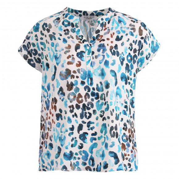 Enjoy - Blauw Blouse v-hals Blauw S - Maat S