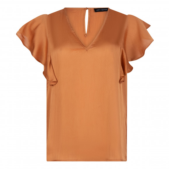 Lofty Manner - Bruin Blouse vlindermw Bruin S - Maat S