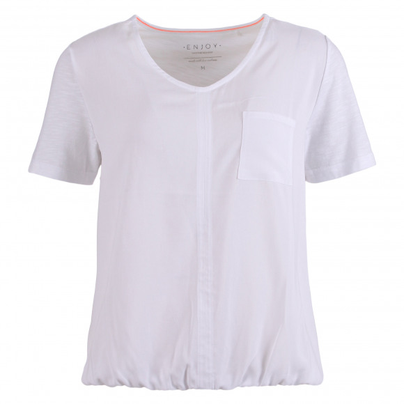 Enjoy - Wit Blouson v-hals cold-dye 2 materialen Wit XXL
