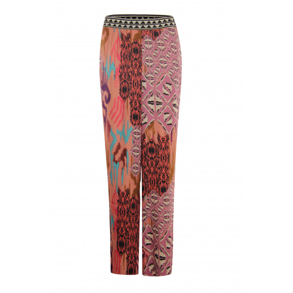 Poools - Oranje Broek print wide leg Oranje 42 - Maat 42