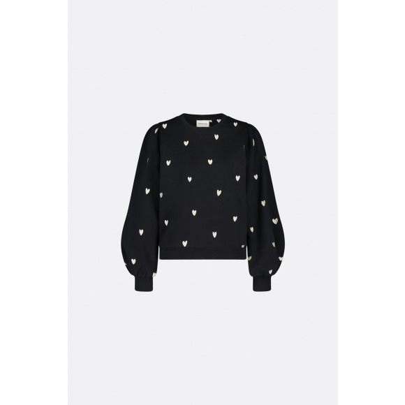 Fabienne Chapot - Zwart Sweater hartjes Zwart XXL - Maat XXL