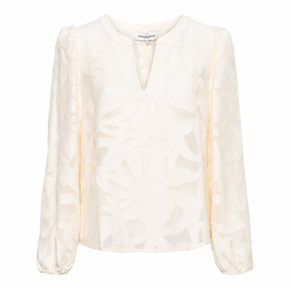 &Co - Wit Blouse ausbrenner Wit S - Maat S