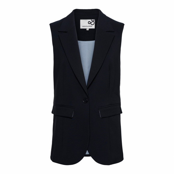 &Co - Blauw Gilet lang Blauw XXL - Maat XXL