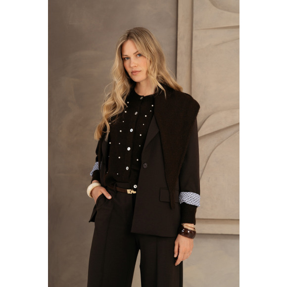 &Co - Donkerbruin | Dames | Blazer | Donkerbruin | 3XL | regular | Kamst mode