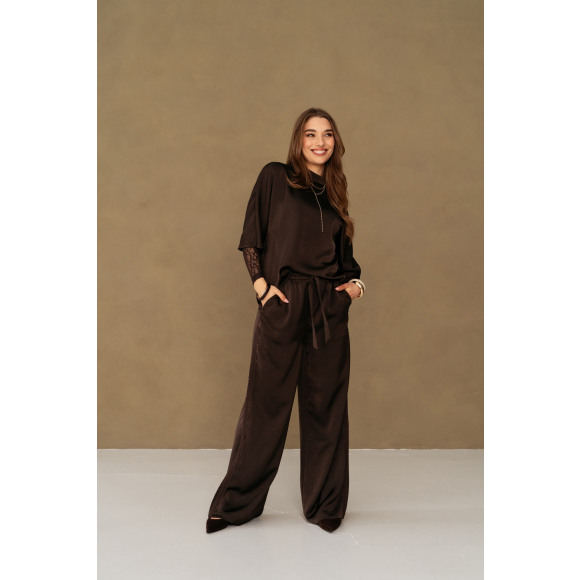 &Co - Donkerbruin | Dames | Broek | Donkerbruin | XXL | regular | Kamst mode