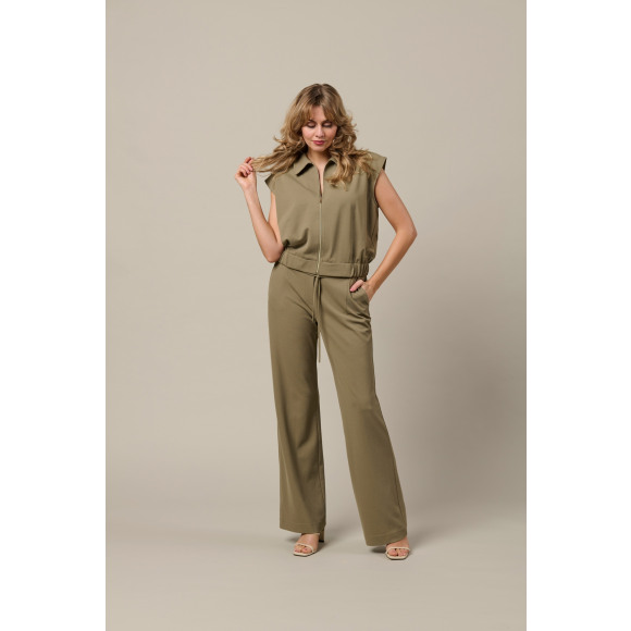&Co - Khaki | Dames | Broek | Khaki | 3XL | regular | Kamst mode