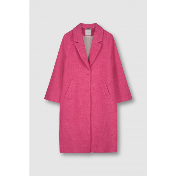 Rino & Pelle - Roze Coat lang wol Roze 46 - Maat 46