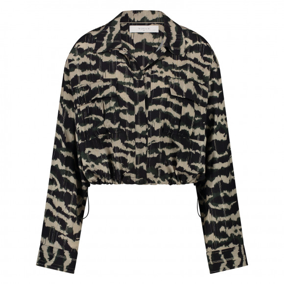 Nukus - Zwart Blouse camouflage Zwart M - Maat M