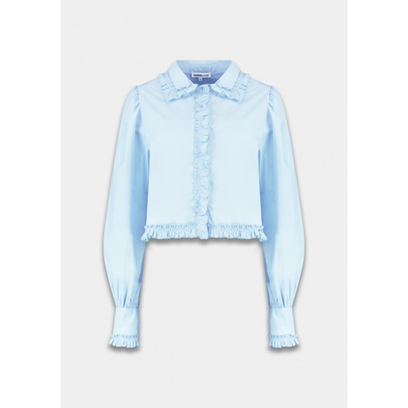 Harper & Yve - Blauw Blouse ruffle Blauw XS - Maat XS