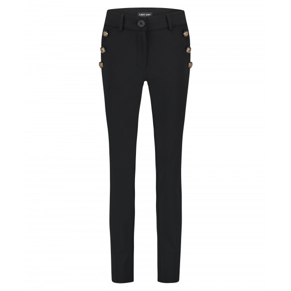 Lady day Zwart Broek skinny knopen Zwart S Maat S