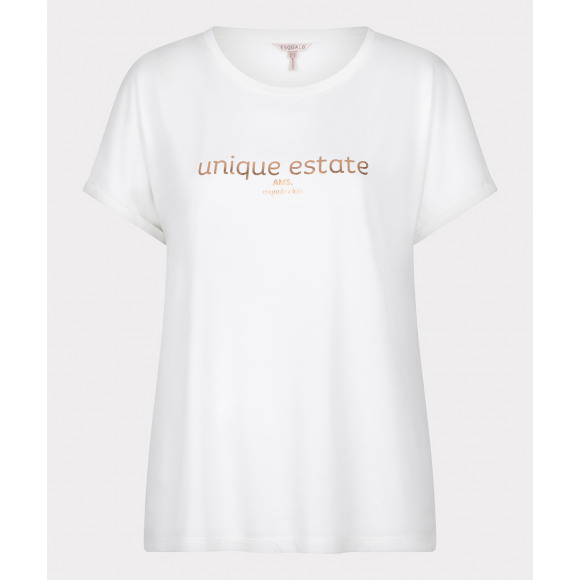Esqualo - Wit T-shirt glans tekst Wit L - Maat L