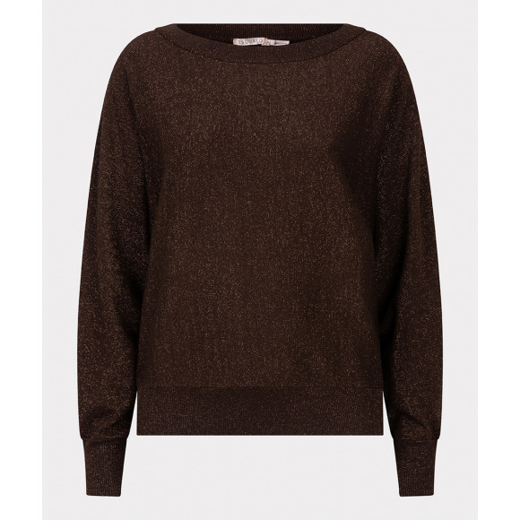 Esqualo - Bruin Pullover vleermuis lurex Bruin M - Maat M