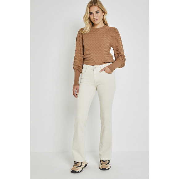 Para Mi - Wit Flared corduroy broek L32 Wit 42 - Maat 42