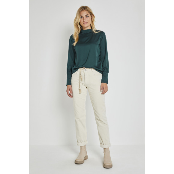 Para Mi - Wit Corduroy broek met koordje Wit 44 - Maat 44