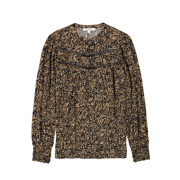 GARCIA Dames Blouse Bruin - Maat XL