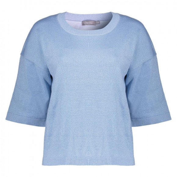 Geisha - Blauw Pullover lurex korte mouw Blauw L