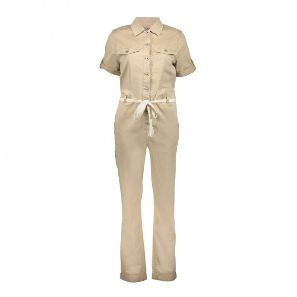 Geisha - Beige Jumpsuit korte mouwen koordje Beige XL