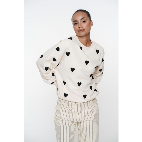 Geisha - Beige Sweater hartjes Beige XS