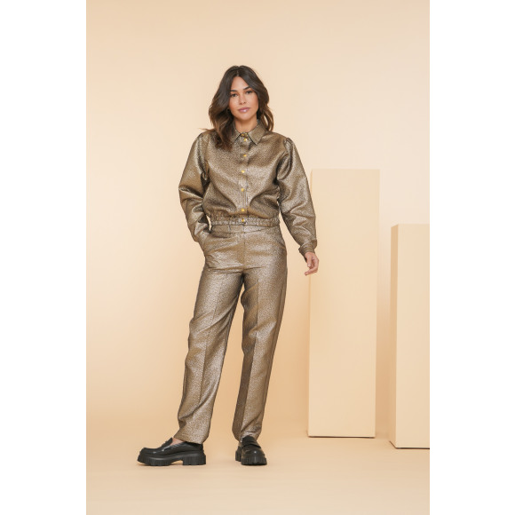 Geisha Broek Metallic Pantalon 41666 20 25 Gold Dames Maat - 3XL