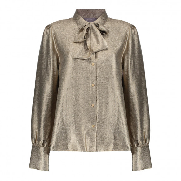 Geisha - Gold Blouse strik glans gold 3XL - Maat 3XL