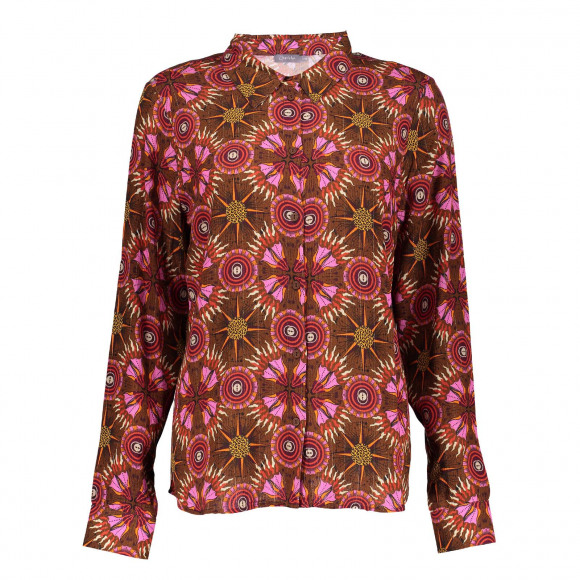 Geisha Blouse Blouse Met Print 43682 20 Fuchsia/camel Dames Maat - XS