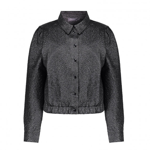 Geisha Blouse Bomberjasje Met Metallic Look 43684 20 Anthracite Dames Maat - 3XL