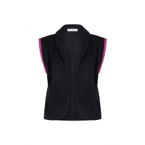 Lofty Manner - Zwart Gilet kantje Zwart XS - Maat XS