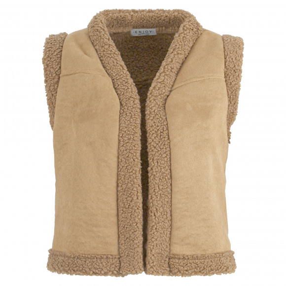 Enjoy - Zand Gilet teddy/mix Zand S - Maat S