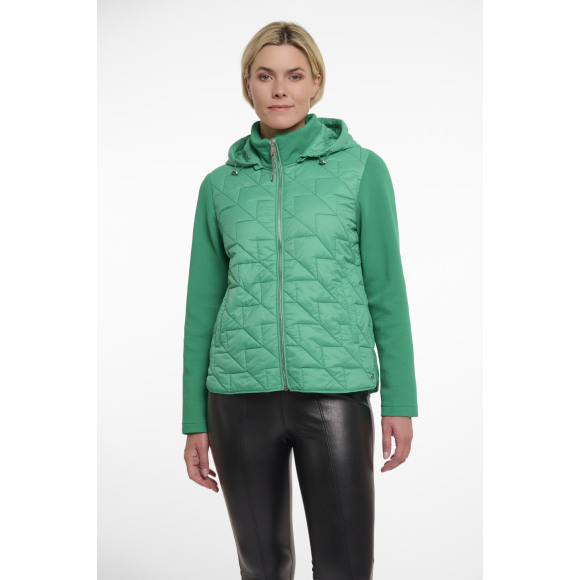 Rino & Pelle - Clover green Stepjasje met scuba mouwen clover green 36