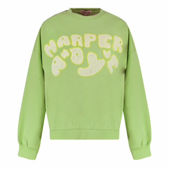 Harper & Yve - Groen Sweater tekst Groen M - Maat M