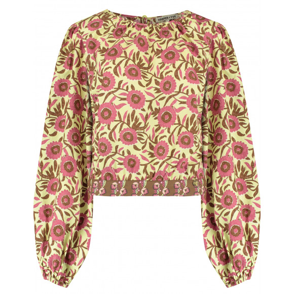 Harper & Yve - Groen Korte blouse met strik achter Groen XL