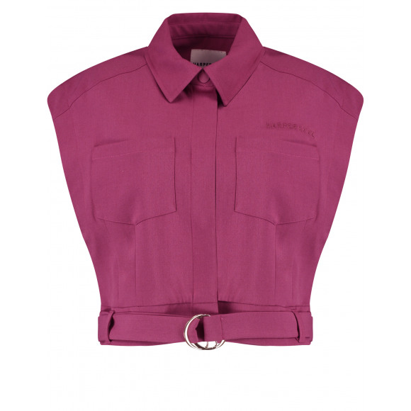 Harper & Yve - Paars Gilet met ceintuur Paars M - Maat M