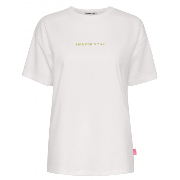 Harper & Yve - Wit T-shirt strass Wit L - Maat L