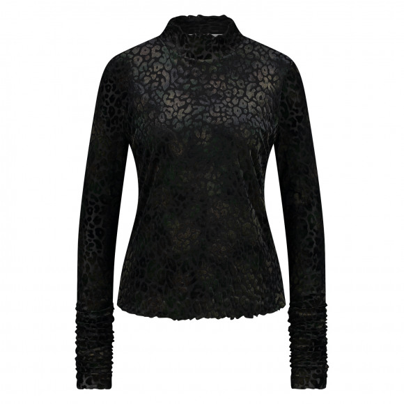 Nukus - Zwart Top velours Zwart S - Maat S