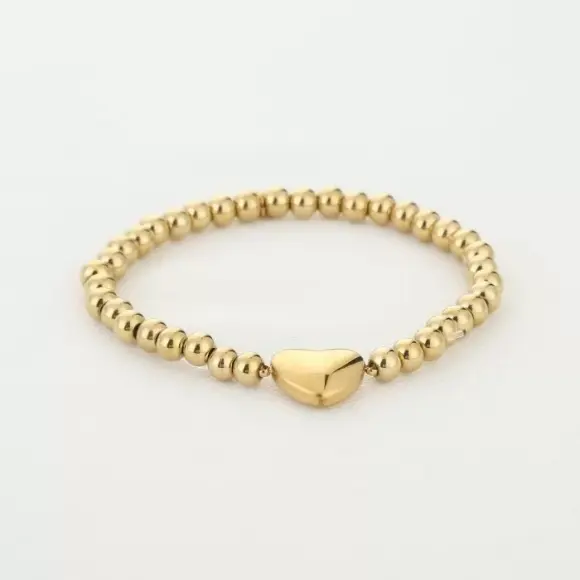 Armband- gouden kralen - hartje