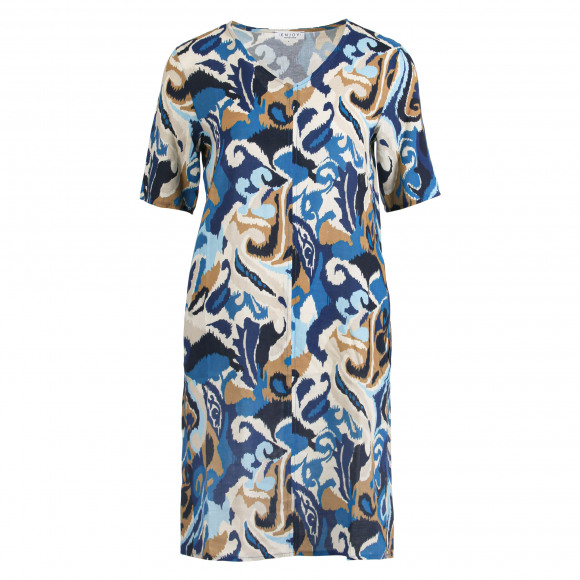 Enjoy - Blauw Jurk allover print Blauw S - Maat S