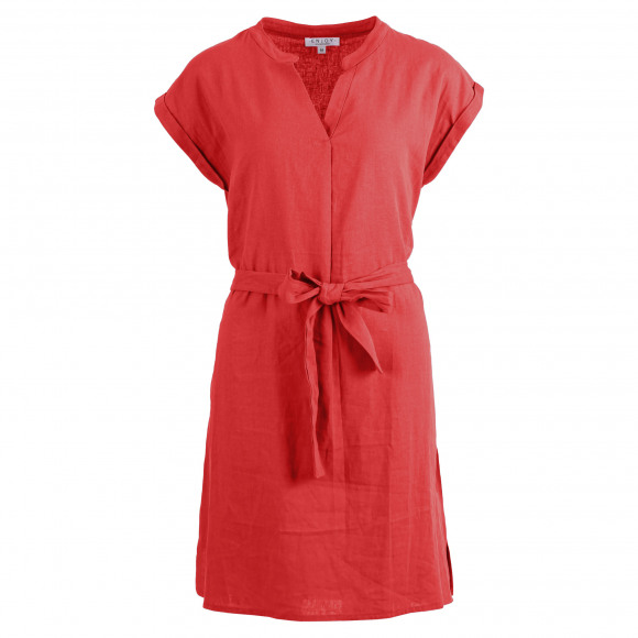 Enjoy - Rood Jurk linnen Rood XL - Maat XL