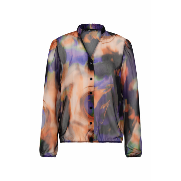 Label Dot - Zwart Blouse print elastiekje Zwart 48