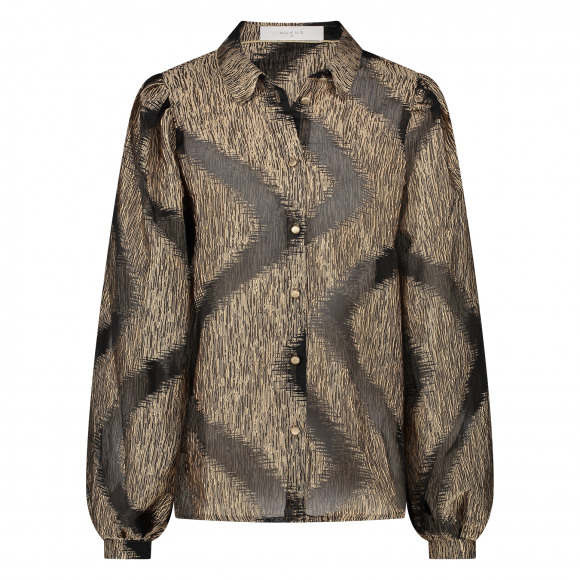 Nukus - Zwart Blouse chiffon Zwart S - Maat S