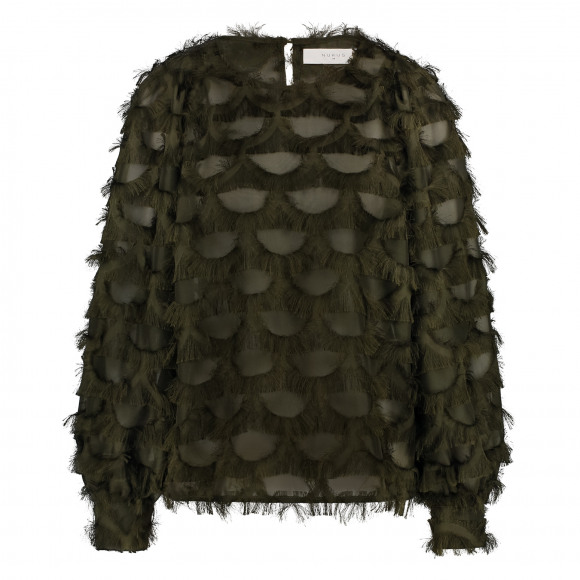 Nukus - Groen Blouse harig Groen XS - Maat XS