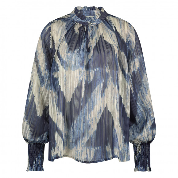 Nukus - Blauw Blouse print Blauw XXL - Maat XXL