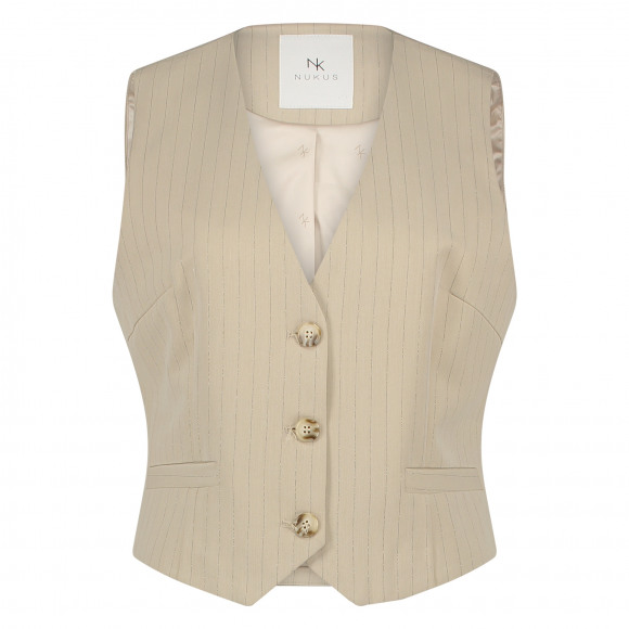 Nukus - Zand Gilet pinstripe Zand XS - Maat XS